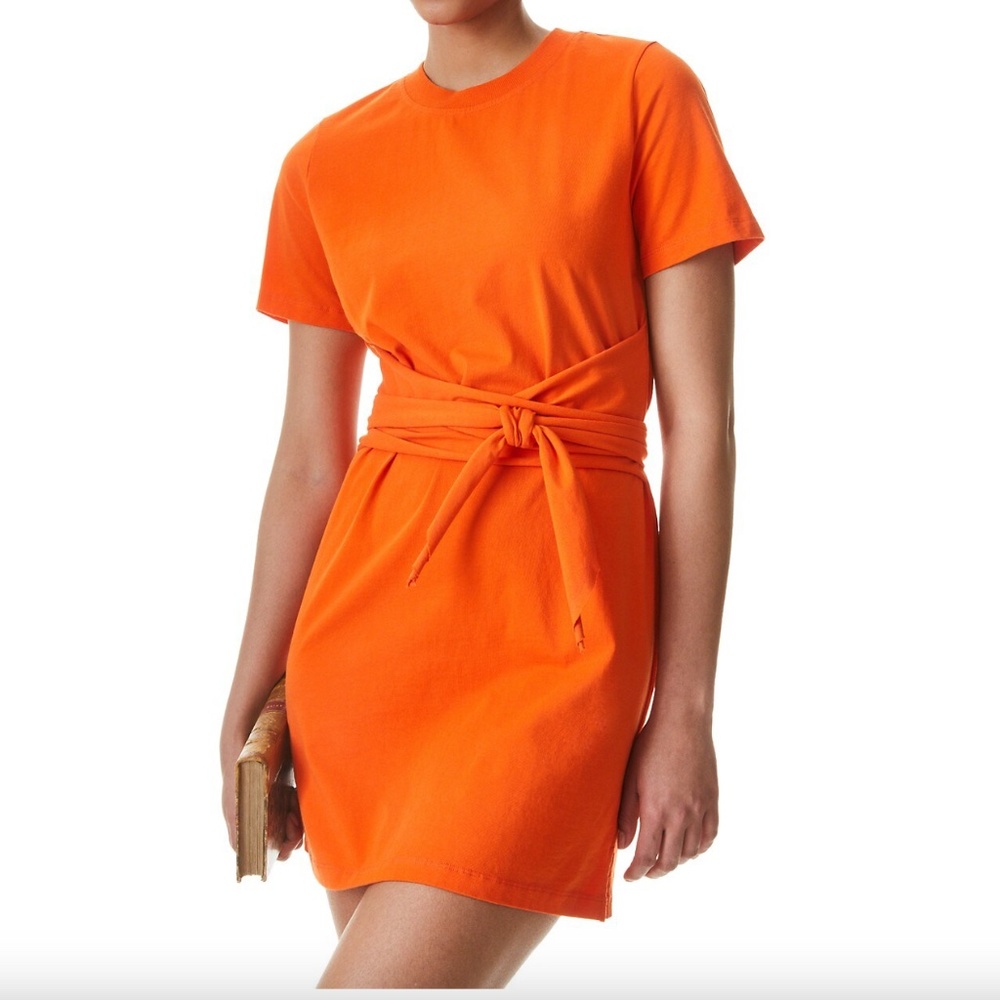 NWT $195 Alice + Olivia Evie Waist-Tie  T-Shirt Dress in size XS!